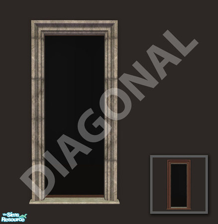 Sims 2 — Rejal Part 6 - Arch 03 narrow diagonal by Murano — Arch with stony frame outside and wooden frame inside.
