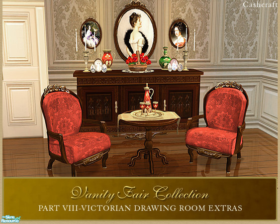 Sims 2 — Vanity Fair Drawing Room Extras by Cashcraft — Vanity Fair Drawing Room Extras, Part VIII. Part VIII is new