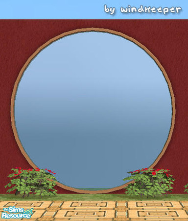 Sims 2 — HM 3-tile round window by Windkeeper — HM 3-tile round window. Will use all the colors of Maxis full wall size