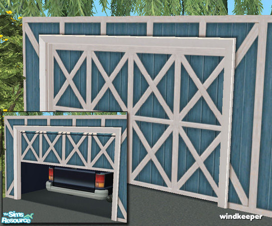 Sims 2 — Flat garage door - barn blue by Windkeeper — Recolor of "Flat garage door - mesh" from this set,