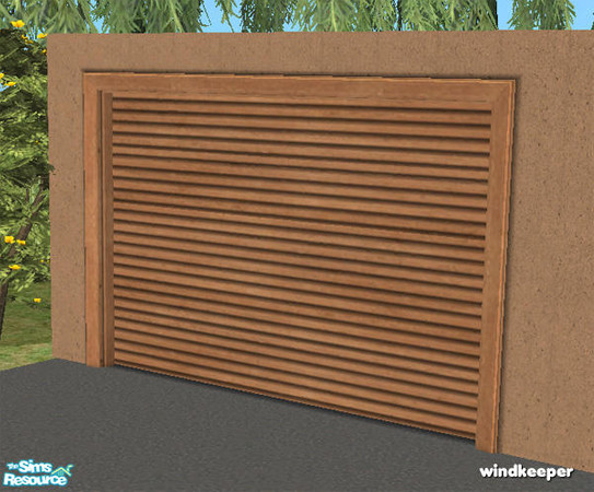 Sims 2 — Flat garage door - light wood by Windkeeper — Recolor of "Flat garage door - mesh" from this set,