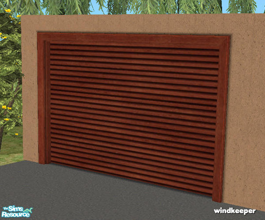 Sims 2 — Flat garage door - dark wood by Windkeeper — Recolor of "Flat garage door - mesh" from this set,
