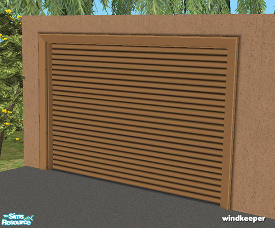 Sims 2 — Flat garage door - yellow metal by Windkeeper — Recolor of "Flat garage door - mesh" from this set,