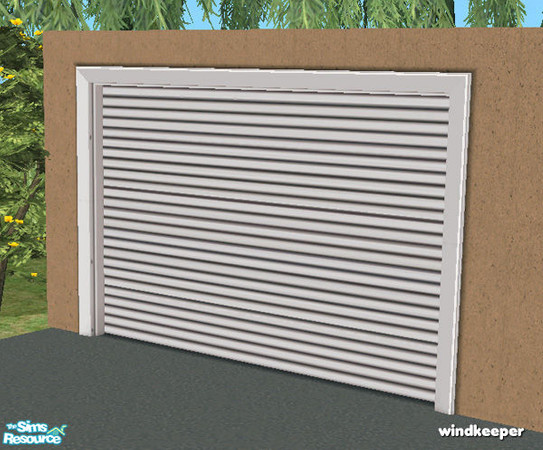 Sims 2 — Flat garage door - white metal by Windkeeper — Recolor of "Flat garage door - mesh" from this set,