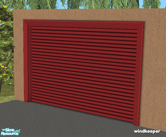 Sims 2 — Flat garage door - red metal by Windkeeper — Recolor of "Flat garage door - mesh" from this set,