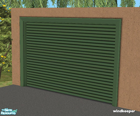 Sims 2 — Flat garage door - green metal by Windkeeper — Recolor of "Flat garage door - mesh" from this set,