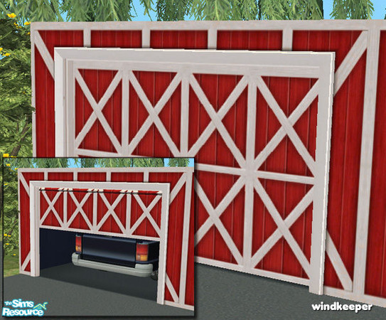 Sims 2 — Flat garage door - barn red by Windkeeper — Recolor of "Flat garage door - mesh" from this set,