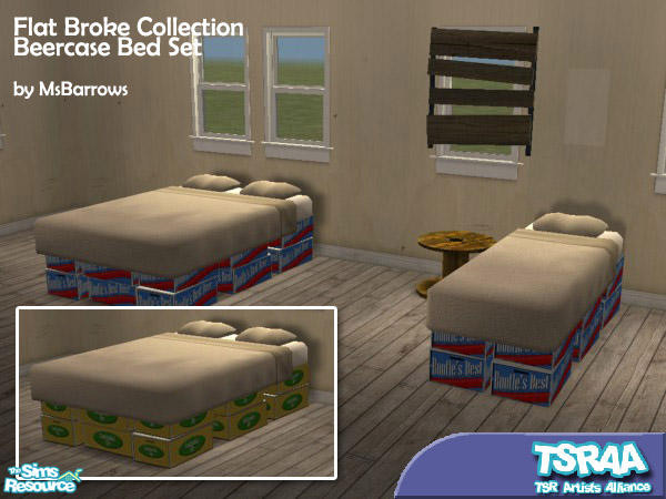 Sims 2 — MsB - Flat Broke Bed Set by MsBarrows — Out of cash? How about scouring the allies and junk piles for your home