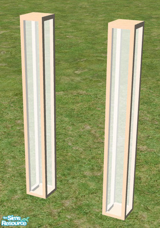 Sims 2 — Maya Build - Glass & Wood Column by Bitzybus — Part of the Maya Build set in light wood.