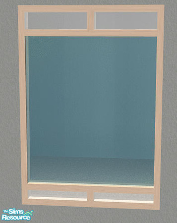 Sims 2 — Maya Build - Big Window DIAGONAL by Bitzybus — Part of the Maya Build set in light wood.