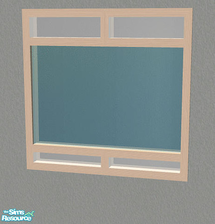 Sims 2 — Maya Build - Loft Window STRAIGHT by Bitzybus — Part of the Maya Build set in light wood.