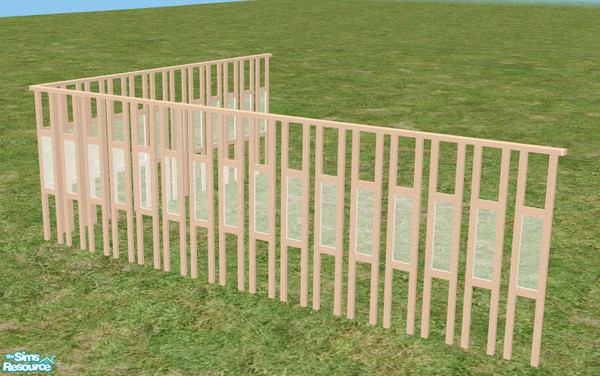 Sims 2 — Maya Build - Wood Fence by Bitzybus — Part of the Maya Build set in light wood.