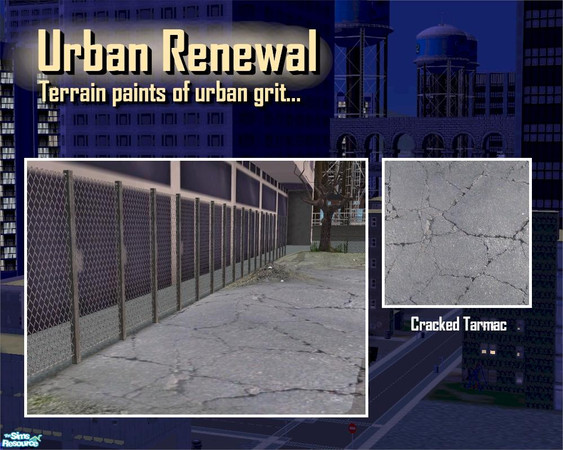 Sims 2 — Cracked Tarmac by Cyclonesue — A hard, cracked tarmac surface. If you have Nightlife, this is an ideal surface