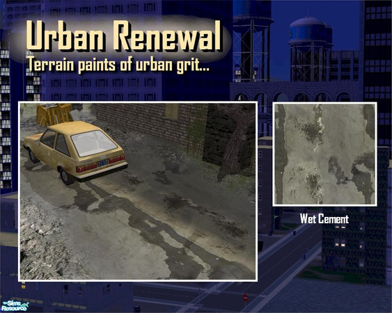 Sims 2 — Cement with Damp Patches by Cyclonesue — A smooth cement with damp patches. If you have Nightlife, this is an