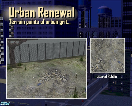 Sims 2 — Rubble with litter by Cyclonesue — A dirt terrain with the odd bit of litter. Ideal rough garden ground for