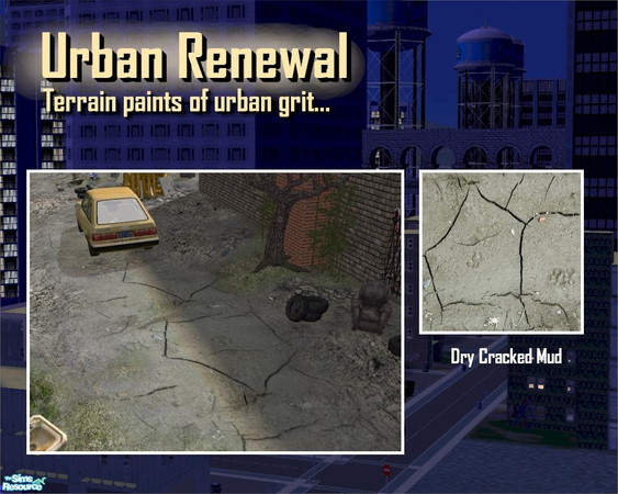 Sims 2 — Cracked Mud Clay by Cyclonesue — A hard, cracked and dried mud. If you have Nightlife, this is an ideal surface