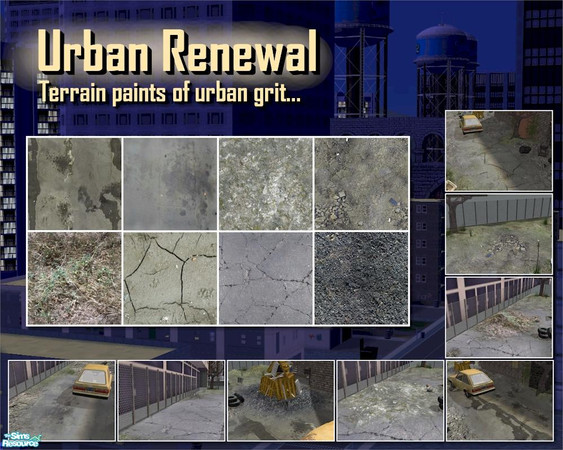 Sims 2 — Urban Renewal Terrains by Cyclonesue — Thanks to Darth Joules who gave me a prod in this direction, here is the