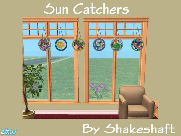 Sims 2 — Sun Catchers by Shakeshaft — A set of six new Sun Catchers to hang in your windows, set consists of 1 New Mesh