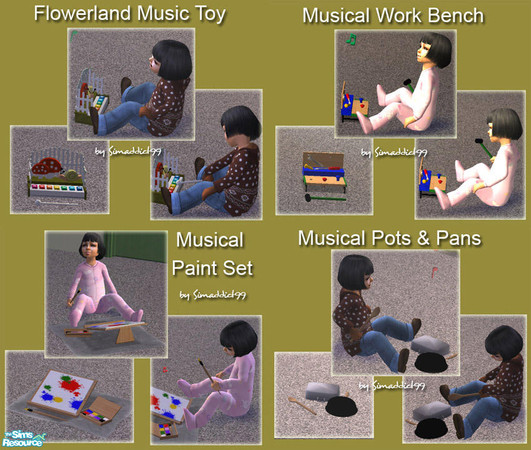 Sims 2 — Creativity Toy Set by Simaddict99 — Set of four, wonderful new creativity toys for your toddlers. Consists of