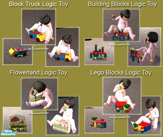 Sims 2 — Logic Toy Set by Simaddict99 — 4 new logic toy meshes for your Sim toddlers. There's sure to be at least one