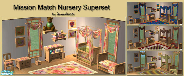 Sims 2 — Mission Nursery Superset by Simaddict99 — New Nursery & toddler room to match Maxis OFB Mission furniture