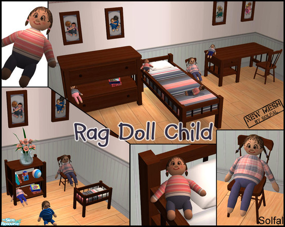 Sims 2 — Rag Doll Child by solfal — The little childs dream room with a lot of ragdolls and new furniture. Includes new