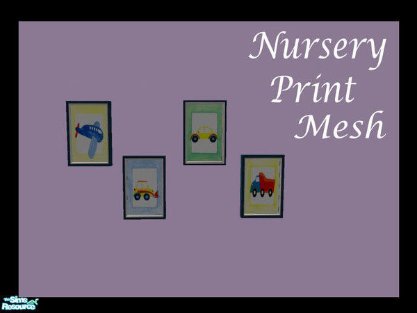 Sims 2 — Nursery Print New Mesh by Shakeshaft — Part of a new painting set ideal for the nursery or childs room.