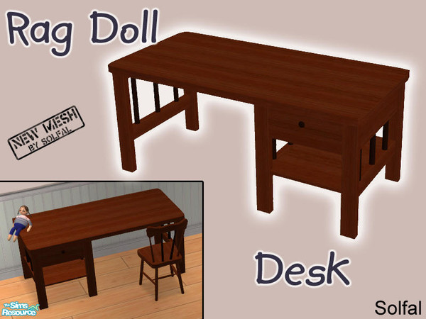Sims 2 — Rag Doll Child - Desk by solfal — The toy is a colour option. Download the recolour to get it
