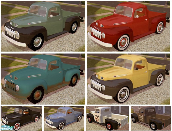Sims 2 — Drivable 50\'s Pickup by Dr Pixel — Drivable early 50\'s pickup truck - NightLife required. The basic body shell