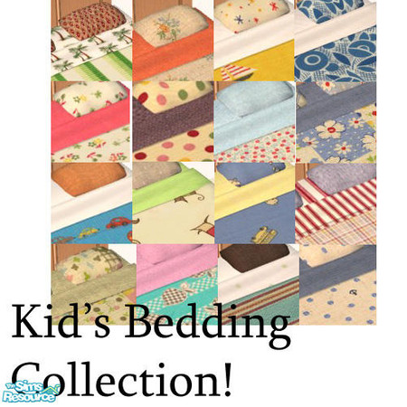 Sims 2 — Kid's Bedding Collection by agaliha5 — Fun patterns & bright colors for children or the young at heart.