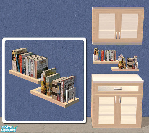 Sims 2 — Maya Kitchen - Book Shelf MESH by Bitzybus — Wall mounted book shelf for the kitchen that only have cook books.