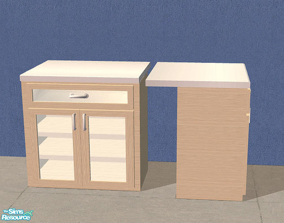 Sims 2 — Maya Kitchen - Counter Island MESH by Bitzybus — You must have the Maya Kitchen counter mesh for this to work.