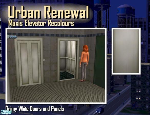 Sims 2 — Elevator grimy white door panel by Cyclonesue — This is the panel (not the metal trim) of the elevator in grimy