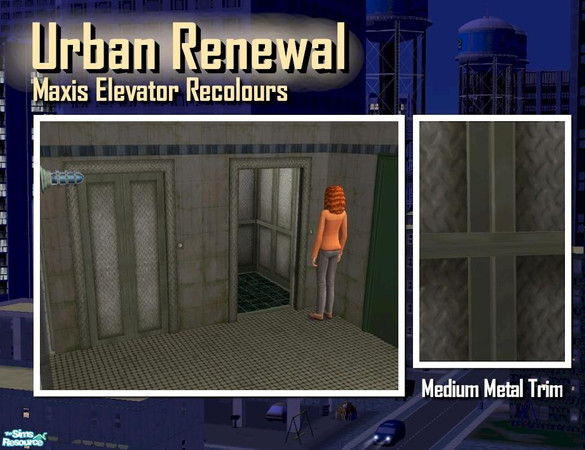 Sims 2 — Elevator medium metal trim by Cyclonesue — This is the trim only (not the panel decor). Use this with your grimy