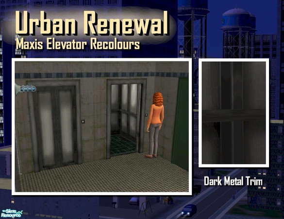 Sims 2 — Elevator dark metal trim by Cyclonesue — This is the trim only (not the panel decor). Use this with your darker