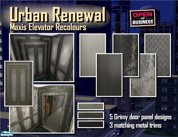 Sims 2 — Urban Renewal Grim Elevators by Cyclonesue — Especially for Open For business: grim recolours for those
