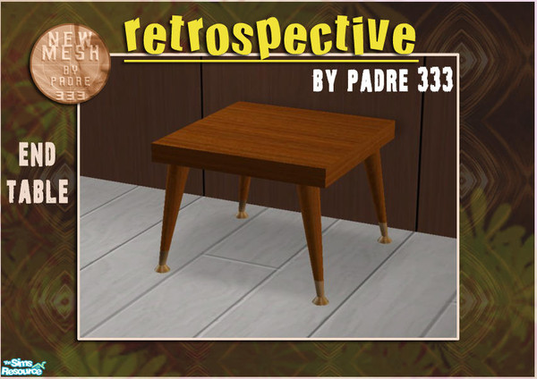 Sims 2 — Retrospective Livingroom - Endtable by Padre — Endtable to match the kitsch coffee table previously submitted.