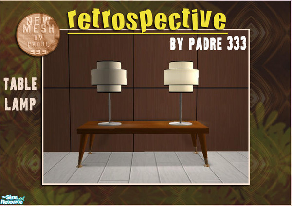 Sims 2 — Retrospective Livingroom - Table lamp by Padre — A stylish, modern take on a seventies classic. Enjoy.
