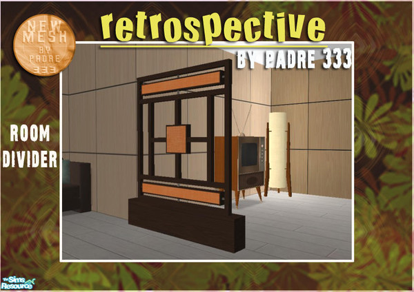 Sims 2 — Retrospective Livingroom - RoomDivider by Padre — a room divider with a real seventies feel! Enjoy!