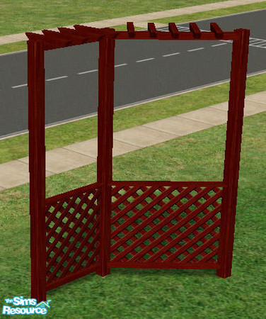 Sims 2 — Trellis Garden - Arbour Fence - Dark by Simaddict99 — arbour, trellis fence. NOTE: all fences require an EP. It
