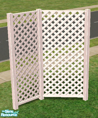 Sims 2 — Trellis Garden - Full Fence - white by Simaddict99 — tall, trellis fence. NOTE: all fences require an EP. It