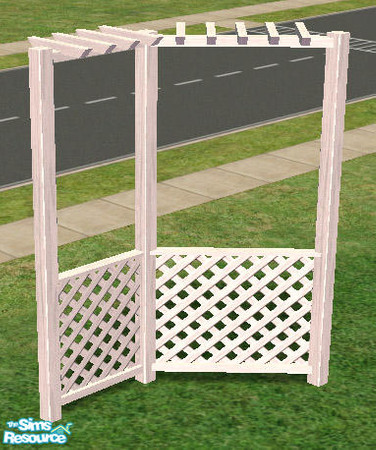 Sims 2 — Trellis Garden - Arbour Fence - White by Simaddict99 — arbour, trellis fence. NOTE: all fences require an EP. It