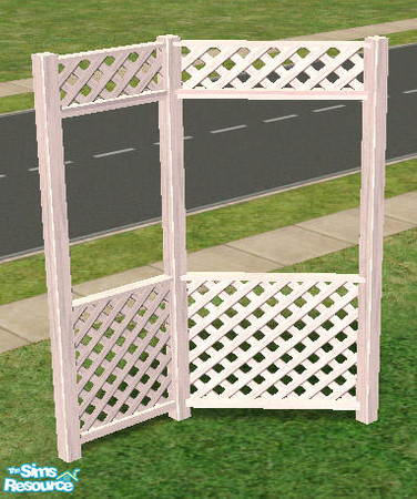 Sims 2 — Trellis Garden - Split Fence - white by Simaddict99 — split, trellis fence. NOTE: all fences require an EP. It