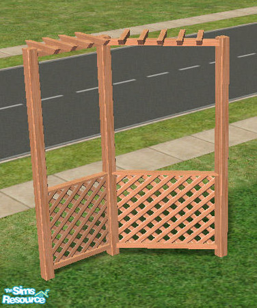 Sims 2 — Trellis Garden - Arbour Fence - blond by Simaddict99 — arbour, trellis fence. NOTE: all fences require an EP. It
