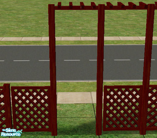 Sims 2 — Trellis Garden - Gate - Dark by Simaddict99 — gate recolor to match. includes all 3 options: gate & arbour,