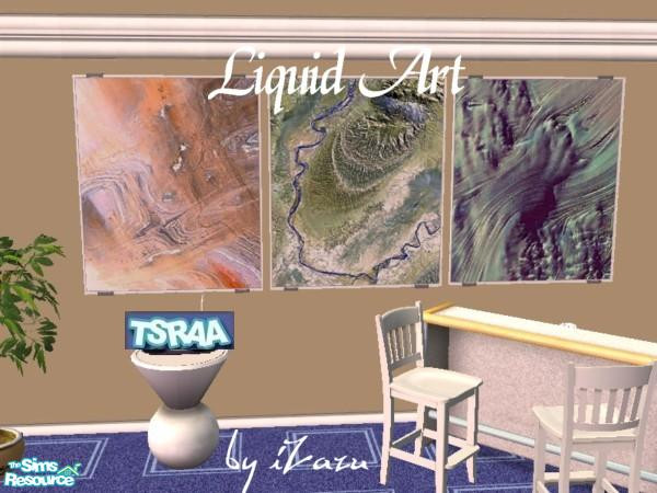 Sims 2 — Liquid Art  by iZazu — Set includes 3 pictures. Adds a certain touch to any sim home. Copied from the Grilled