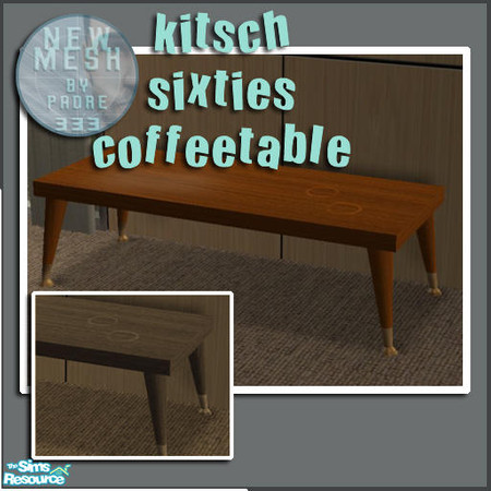 Sims 2 — Kitsch Coffee table by Padre — A coffee table direct from the sixties. Complete with stained varnish and