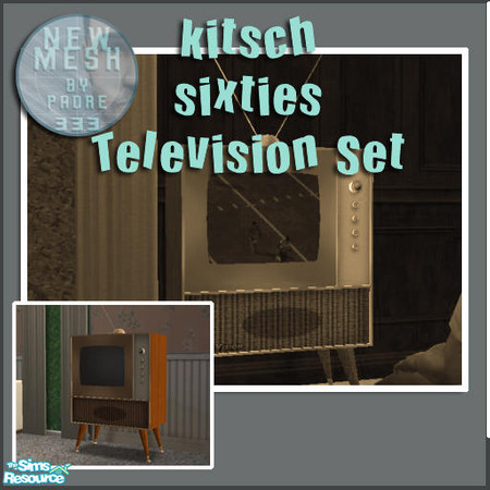 Sims 2 — PadreVision Kitsch Television Set by Padre — I got a little bored of the cold, contemporary look to most