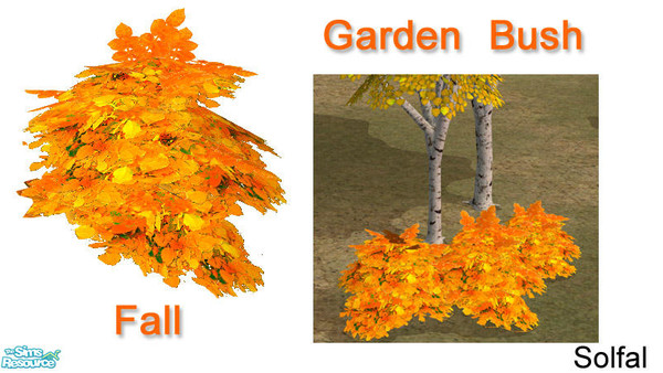 Sims 2 — Garden Bush Fall by solfal — Recolour of my Bech Bush, use it together with my garden toilet