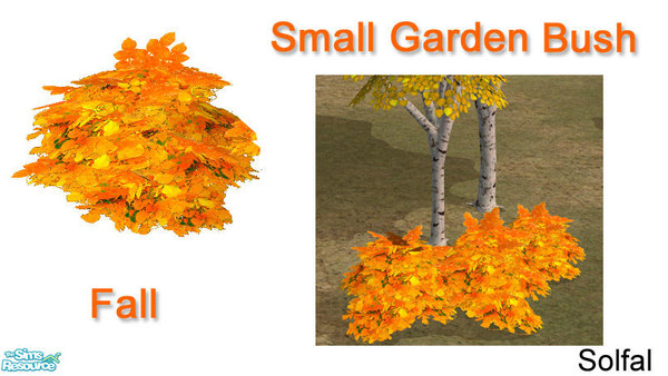 Sims 2 — Garden Small Bush Fall by solfal — Smaller version of my Bech Bush, use it together with my garden toilet